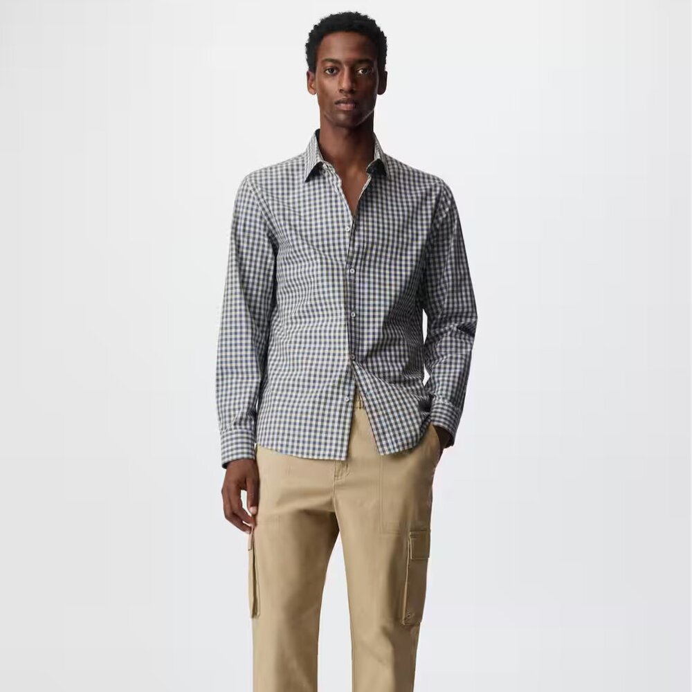 Mango brand new Gingham check cotton shirt size Large